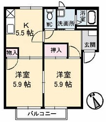 ファミール一柳 B棟の物件間取画像